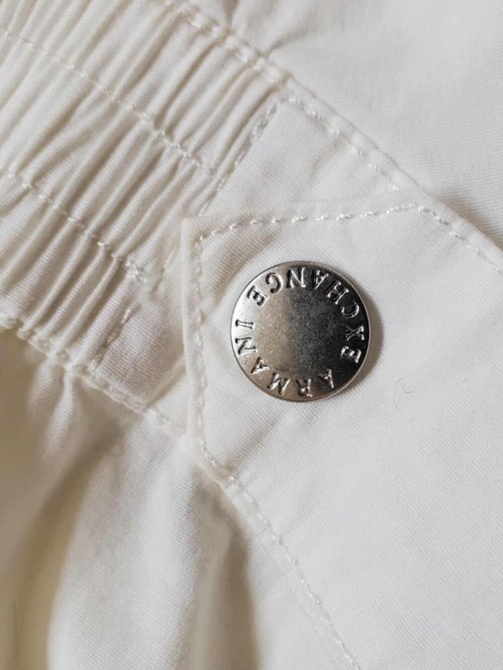 Armani Exchange White Cotton Fit & Flare Shirt Dress, 6 - Picture 7 of 14